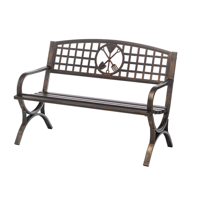 Autin Powder Coated Steel Outdoor Bench