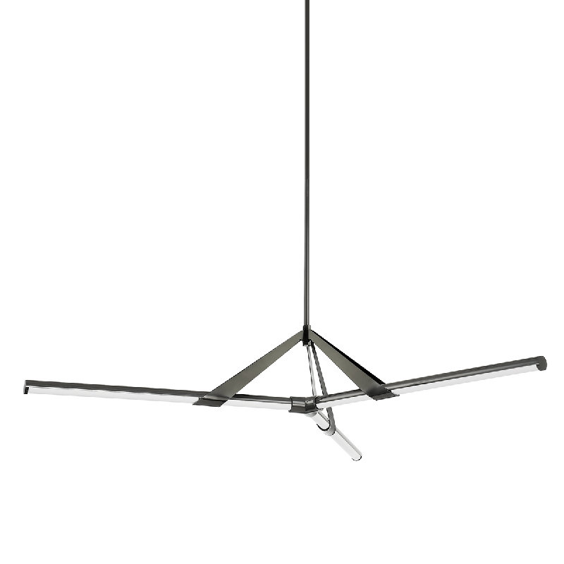 Lustre 3 lumières JONAS, H 10 po x l 62 po x P 62 po, Nickel noir