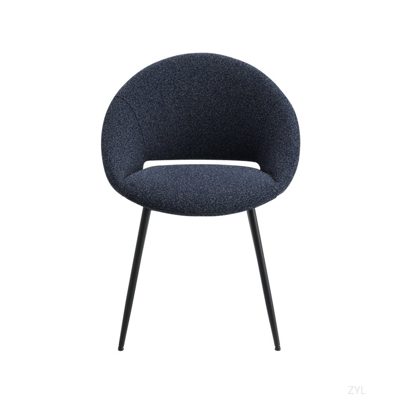 Chaise d'appoint Black Boucle et finition noire (ensemble de 2)