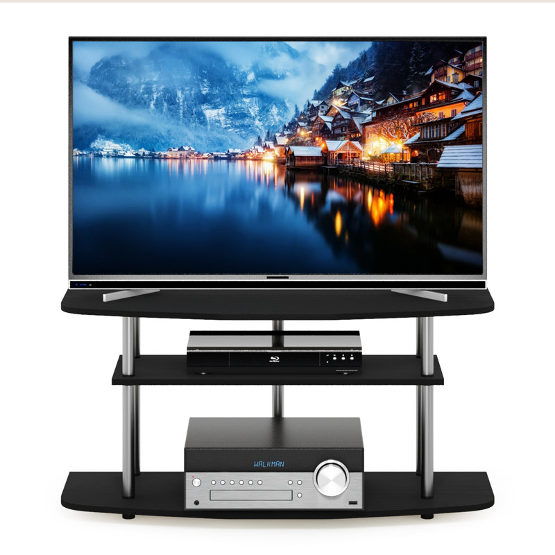 Agness Unfinished TV Stand for TVs up to 50", Black Oak