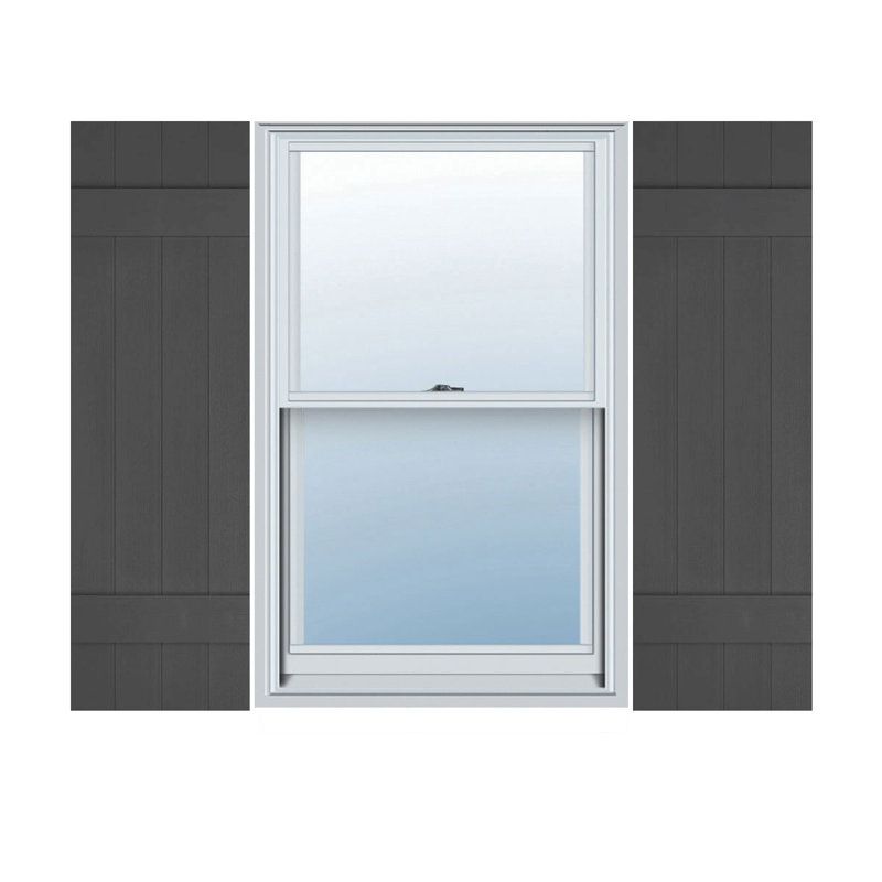 Builders Edge, volets sur mesure TailorMade jointés, volets Board-n-Batten, avec volets à volets, Gris tuxedo, 53 po