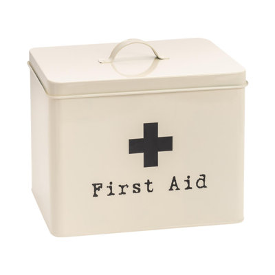 Harbour Housewares Vintage Metal First Aid Box - 29cm