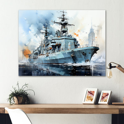 Marine armée bateau frégate I - art mural militaire en métal MT131974