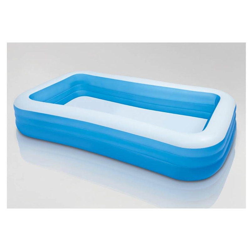 Large Blue and White Rectangular Inflatable Pool