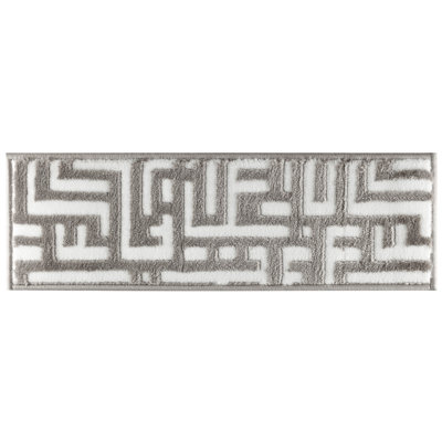 Ludwick Stair Covers Gray/White 9"x28" Machine Washable Bullnose Stair Treads with Rubber Backing