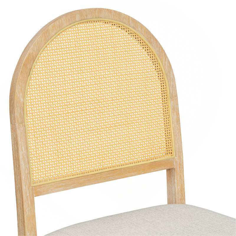 Ensemble de table de salle à manger 7 pièces pour 6 personnes, Naturel
