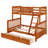 Twin Over Full Bunk Bed With Dual Ladders And Storage Drawers-1680984808