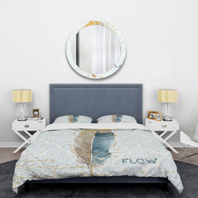 Fields of Gold Watercolor Flower IV - Ensemble de housse de couette traditionnel - Polyester en microfibre