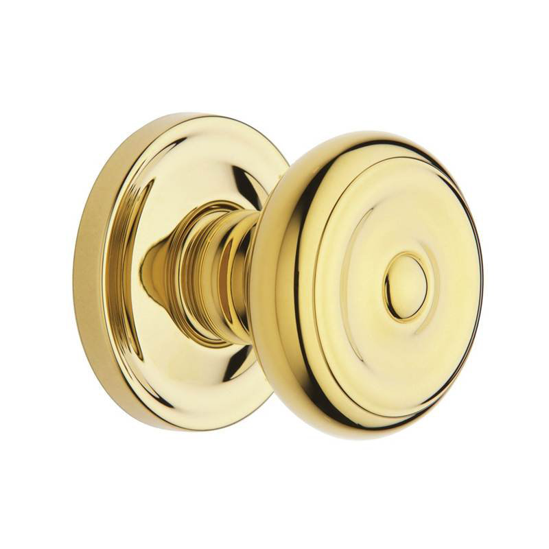 Colonial Passage Door Knob, Lifetime (PVD) Polished Brass
