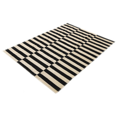 Tapis noir et blanc Ivey