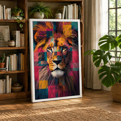 Confident Lion Modern - Wrapped Canvas