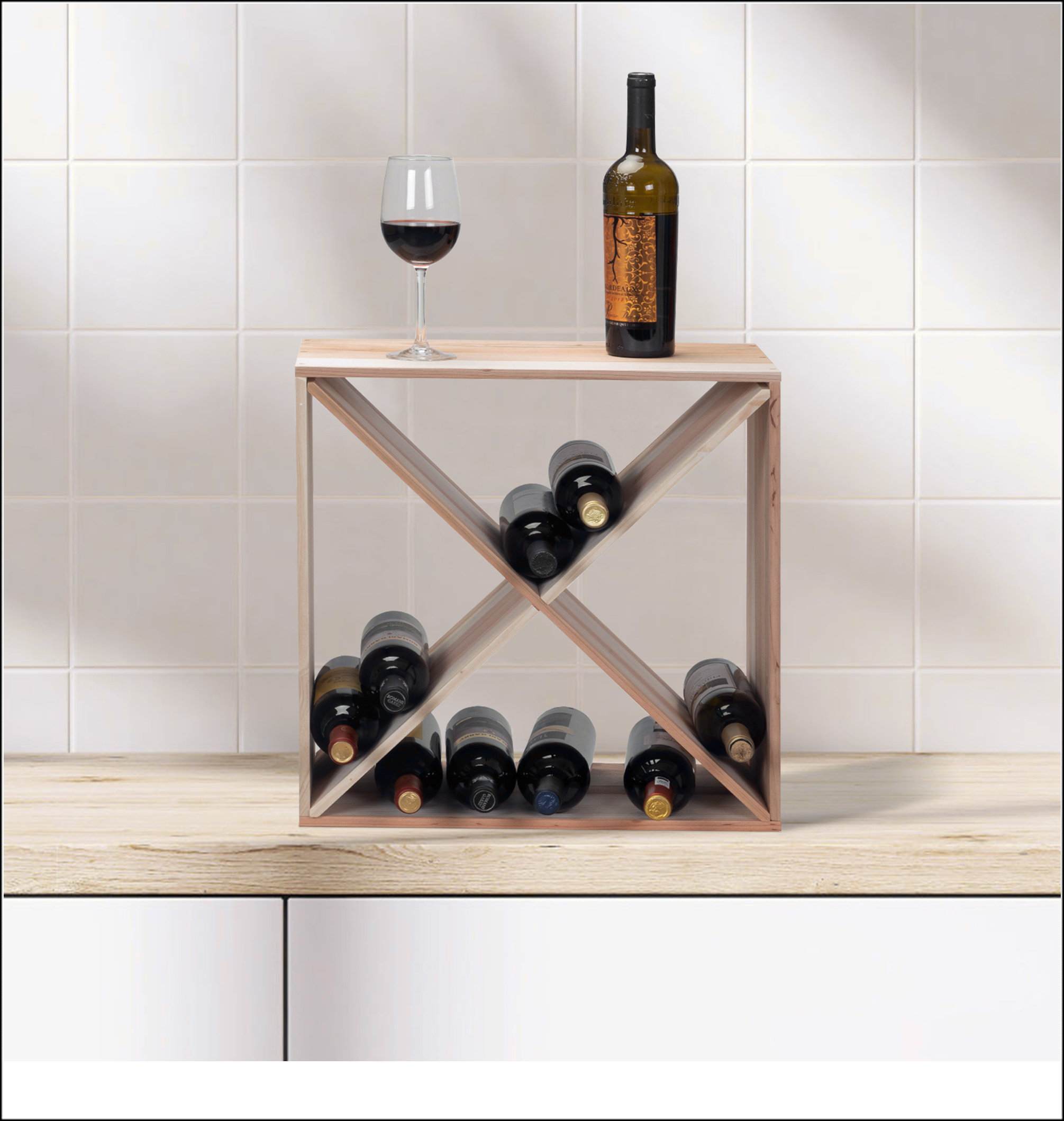 Ophelia & Co. Set of 2 24 Bottle Wine Rack, Wine Storage Cube for Bar ...
