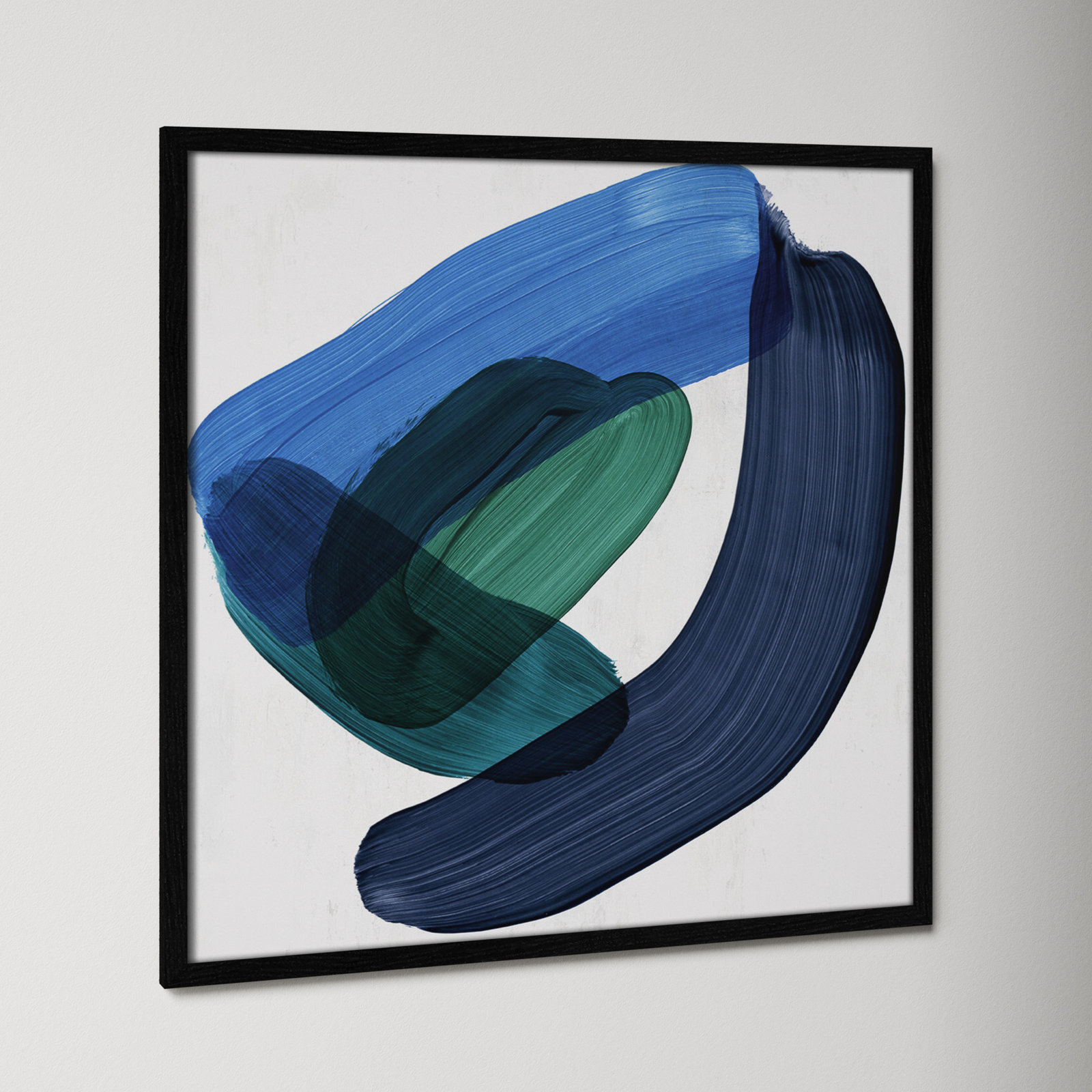 Smooth Bend II Painting, 27.5" H x 27.5" W x 0.75" D, Black