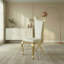 Superbe chaise de salle à manger en acier inoxydable PU épurée blanche, ensemble de 2