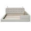 Lit plateforme tapissier avec 2 lampes de lecture
