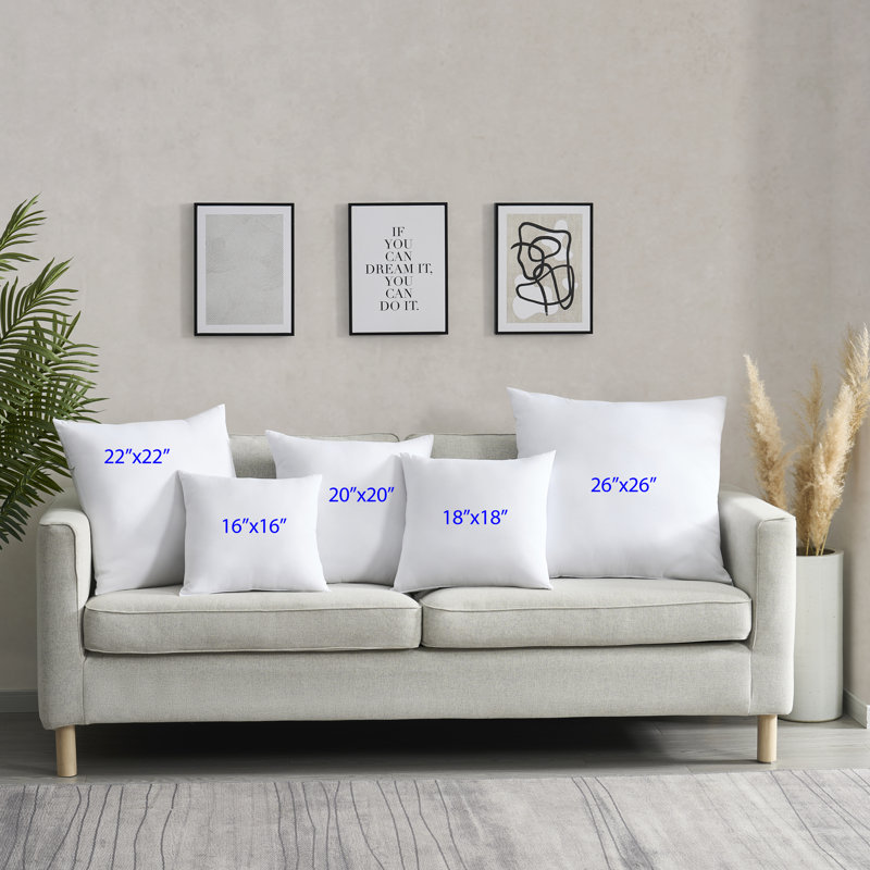 White Polyester 22" x 22" Pillow Inserts, 2-Pack