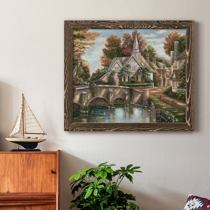 «Country Church», cadre photo, impression sur toile, H 20 po x l 17 po x P 1,5 po, Noyer