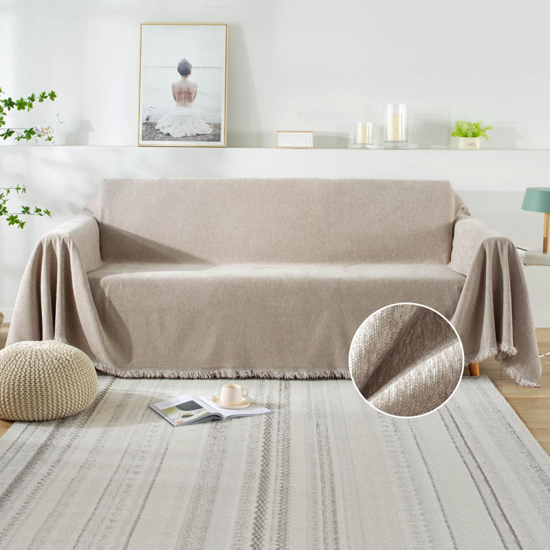 Aysha Sofa Slipcover, Tan