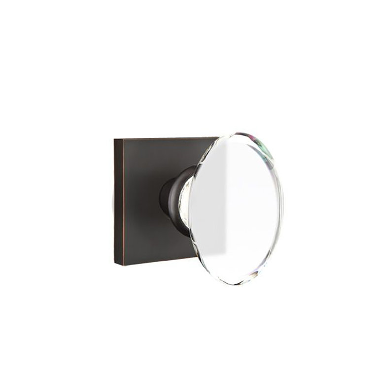 Hampton Crystal Knob with Square Rose