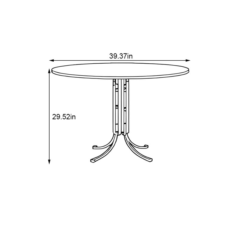 Table de salle à manger ronde, H 29,52 po x l 39,37 po x P 39,37 po 