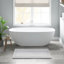 Tapis pour salle de bain réversible 100% coton gris 3000 x 3000 po, 17 po x 24 po, à poils moyens, lavable à la machine, ajoute du style aux poils de salle de bain 0,5 po et doux, rehausse le décor-879466314
