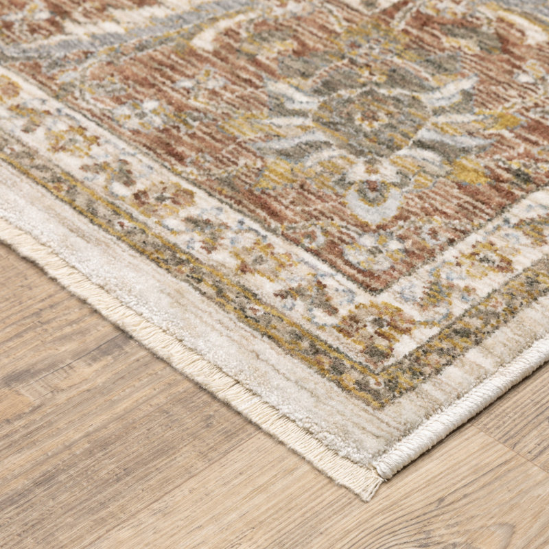 Tapis orange / beige Atherine, Rectangle 2 pi x 3 pi