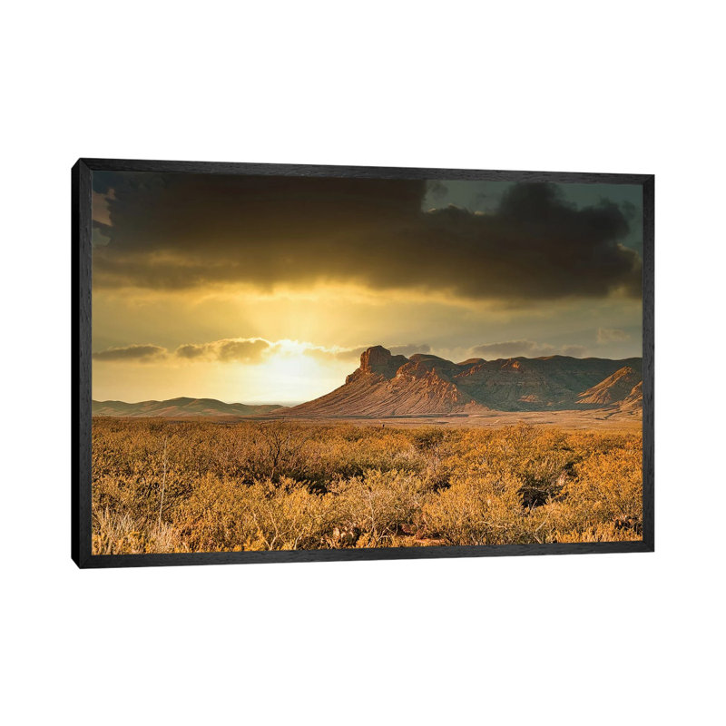 Western Landscape by Mark Paulda - Print on Canvas, 45.72cm H x 66.04cm W x 3.81cm D, Black Floater Framed