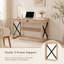 Bureau d'écriture de style simple avec tiroir, bureau d'ordinateur pour bureau et chambre, noir et naturel