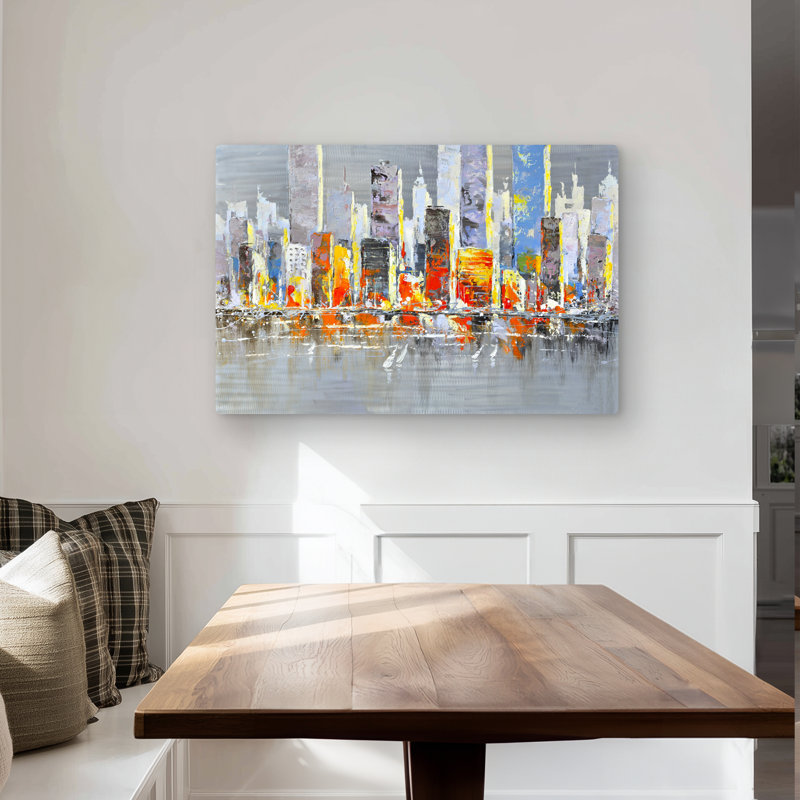 Color Splash Cityscape - Office Building Metal Print Decor