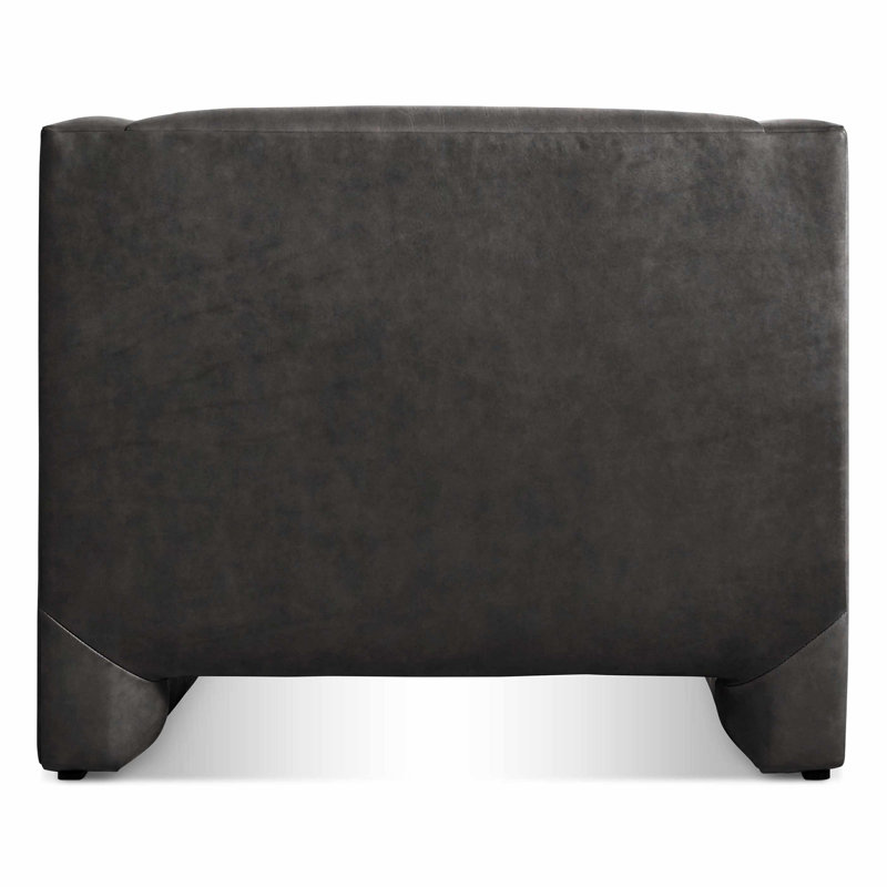 Double Down Armchair, Slate Genuine Leather
