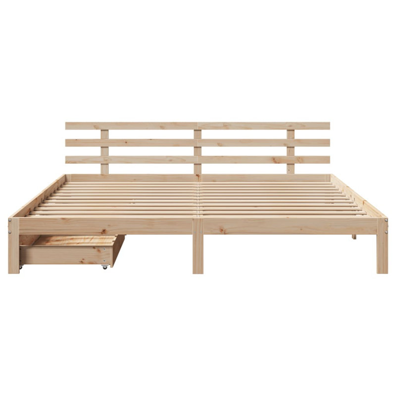 Bed Frame With Drawers Without Mattress, Brown, Super King (6')