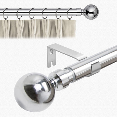 Adjustable 70cm to 300cm 2.8cm Single Curtain Pole