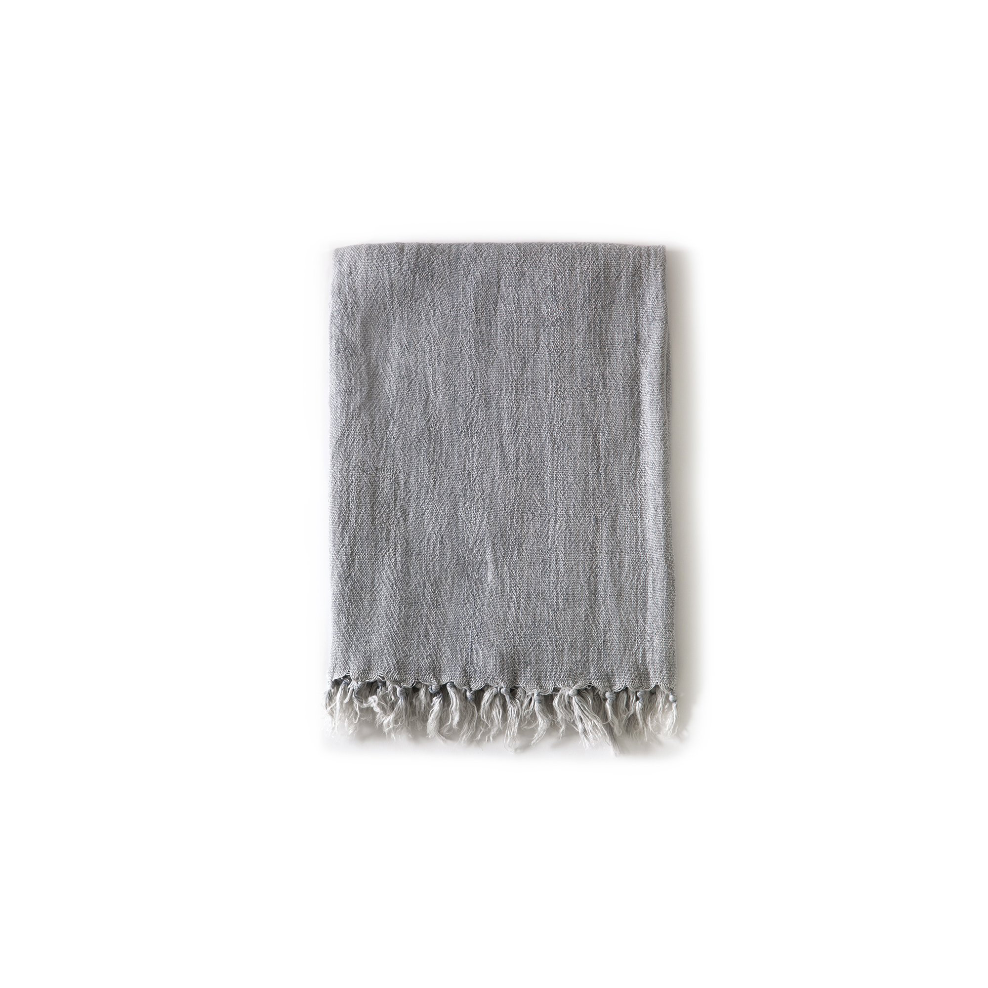 Montauk Linen Hand Woven Throw Blanket, Ocean, 50" W x 60" L