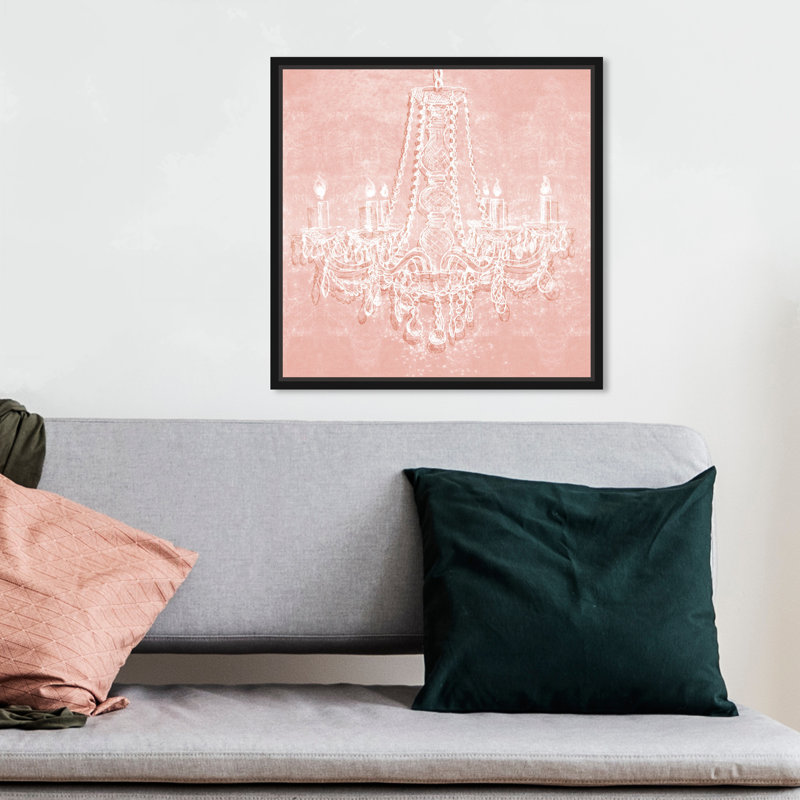 «Light in the Rose Chandeliers», impression sur toile, H 12 po x l 12 po, Toile avec cadre noir