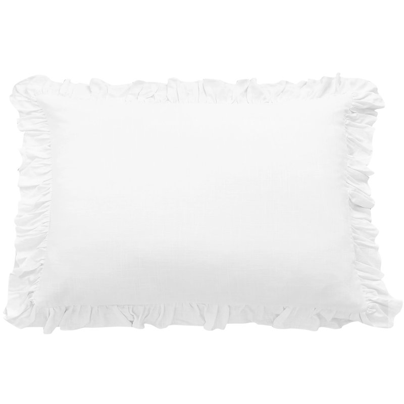 Lily 27" x 39" Linen Pillow Cover, White