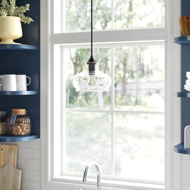 Luminaire suspendu dôme en verre 1 lumière Inola , Noir