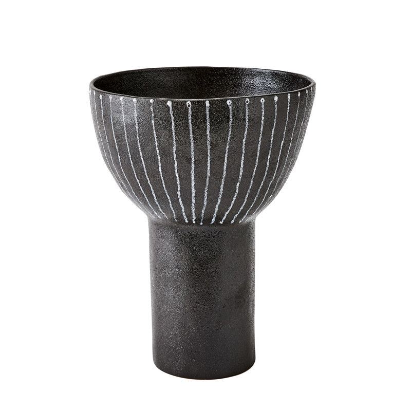 Cinder Footed Bowl-Striped-Sm, 13"H x 10"W x 10"D