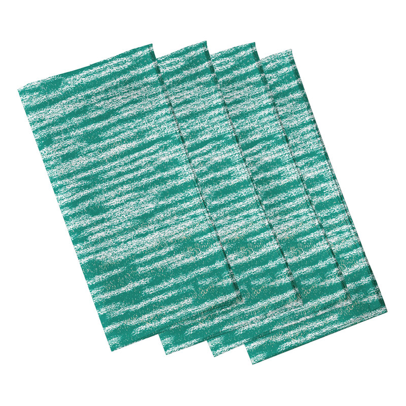 Ensemble de 4 serviettes de table à imprimé tricoté avec imprimé Hancock, Vert