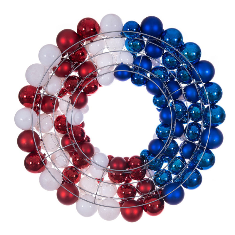  Couronne à billes 28 po rouge / blanche / bleue.