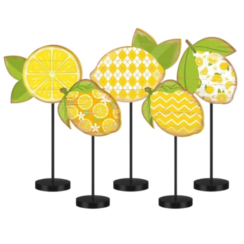 Lemon Wooden Tabletop Decor Set 5 Piece