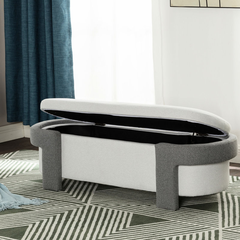 Banc polyvalent pour n'importe quelle pièce - Spacieux, blanc avec gris, capacité de 28 lb, supporte 250 lb, chambre à coucher et gris, jusqu'à un dos nu