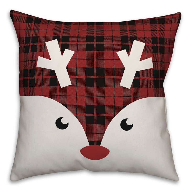 Plaid Pillow Cover, 16" x 16", Polyester/Polyfill