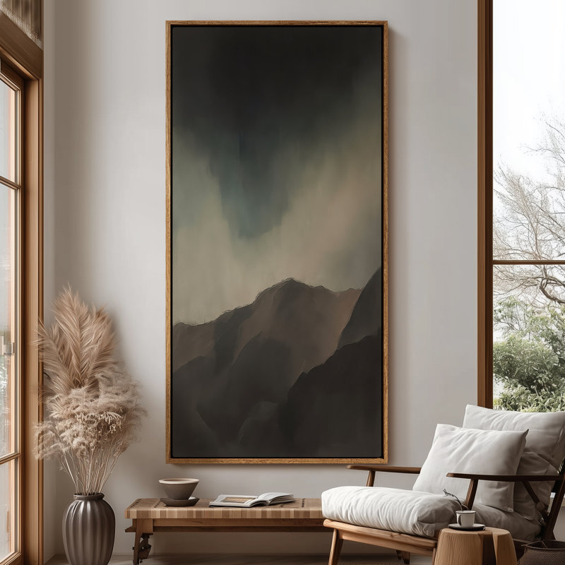 Très grand art mural rétro encadré pour art classique, H 60 po x l 30 po, Naturel