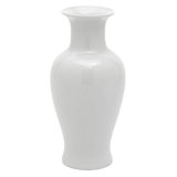 24" Blue And White Floral Porcelain Fishtail Vase