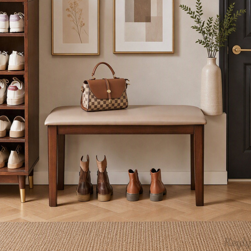 Solid Wood Bench with Tech Fabric Cushion