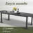 10 - Person Aluminum Patio Dining Set With Extendable Rectangular Table , Cushions Included