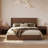 Hartland King Size Hydraulic Lift Storage Bed - Rustic Brown Wood Platform Bed Frame with 1000lb Capacity, No Box Spring Needed, American Artsy Design-1103749270-1099703207