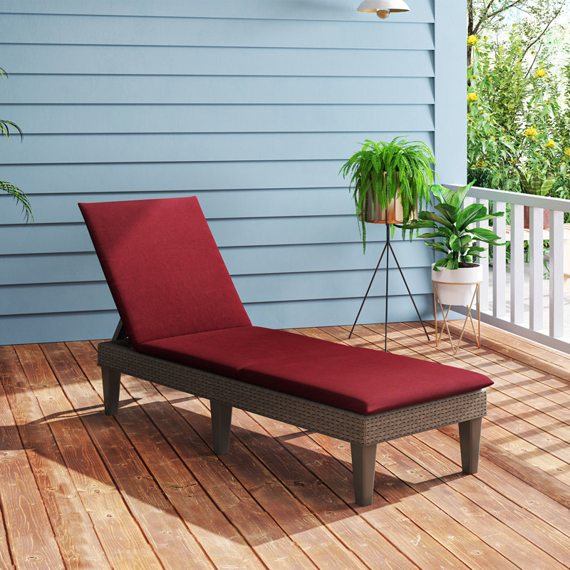 2PCS Patio Lounge Chair Recliner Chair w/ 3-Position Adjustable Backrest & Cushion Brown & Red, Red, Brown