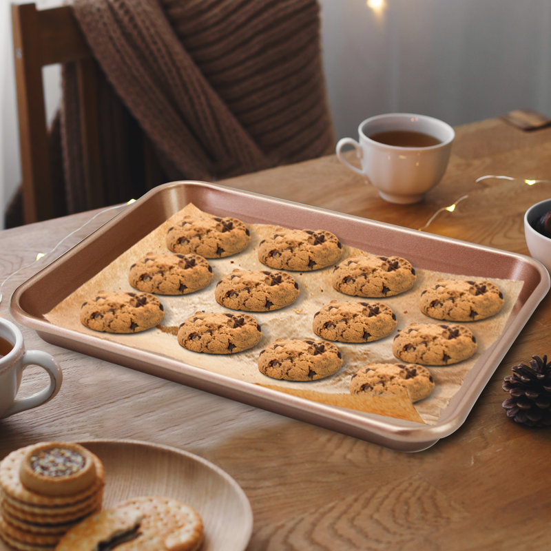 Champagne Gold Non-Stick Carbon Steel Cookie Sheet Set