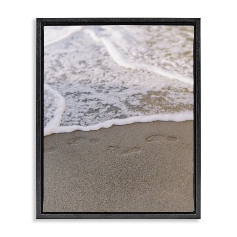 «Ocean's Edge» par Justine Milton, H 31 po x l 25 po, Cadre flottant noir de jais